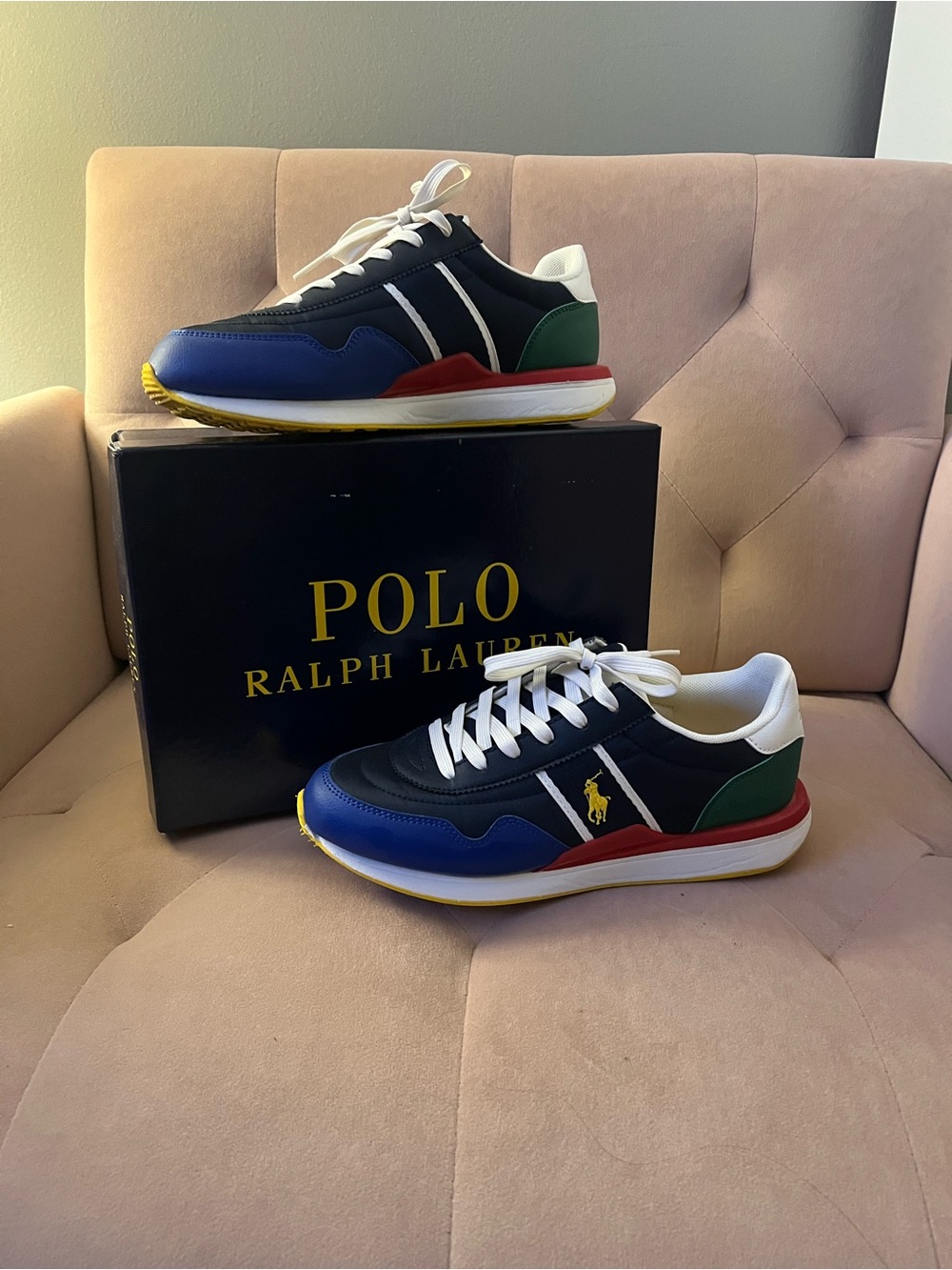 Polo by Ralph Lauren Black, Blue & Green Low-Top Sneakers